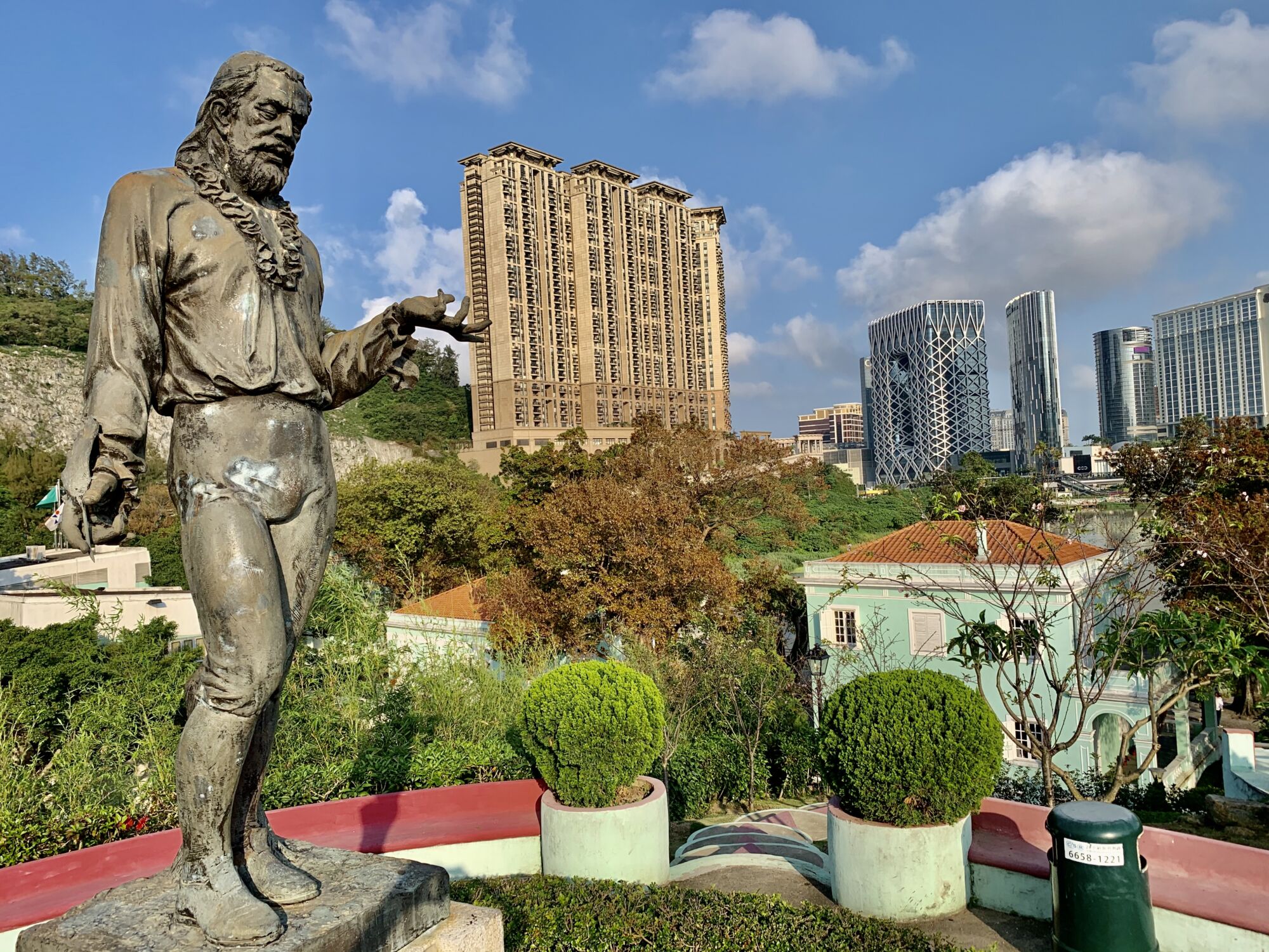 Camoes Statue Closer Macau with Buildings Behind Lifestyle