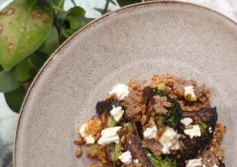 february hong kong hot tables cornerstone charred brocolli with feta, couscous and sunflower seeds