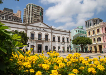 Leal Senado Building IAM Exterior with flowers Macau Lifestyle