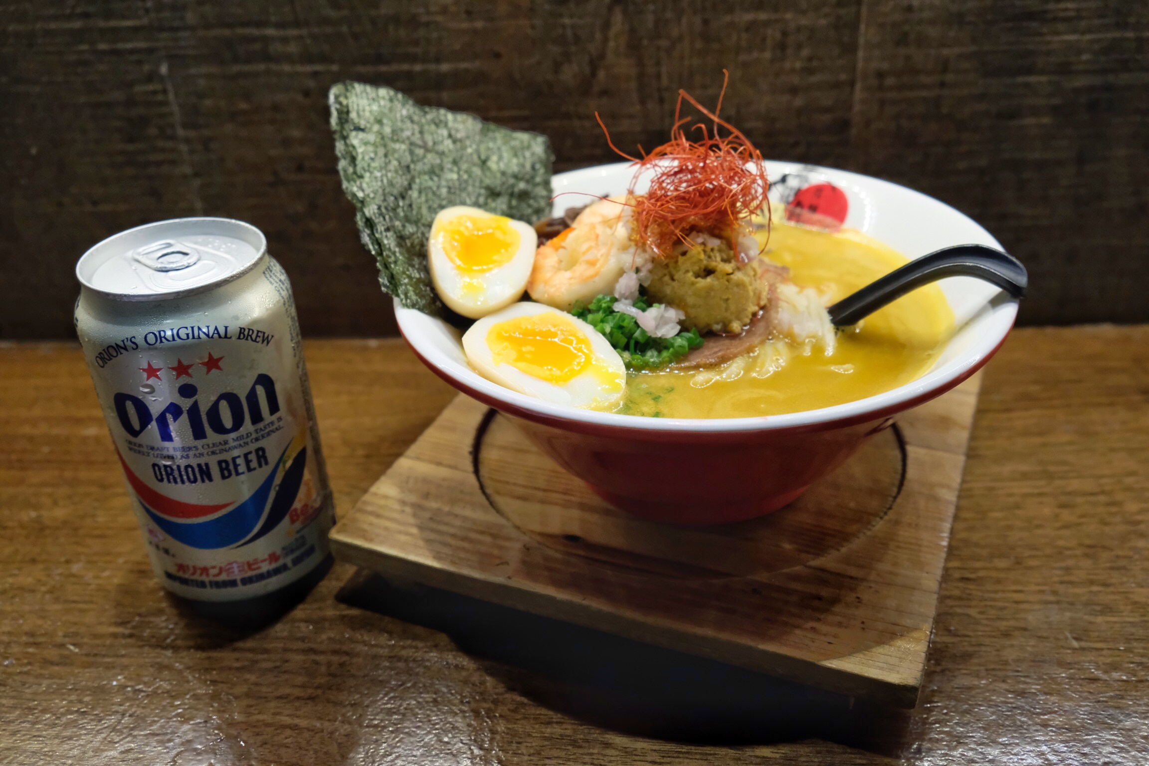 Sio Seng Hin Ramen Taipa seafood noodles with beer