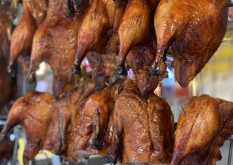 Street Food Three Lamps Hanging Ducks Macau Lifestyle